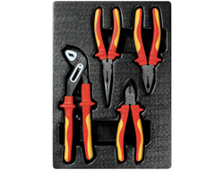 Набор диэлектрических пассатижей и бокорезов, ложемент, 4 предмета KING TONY 9-40604GP