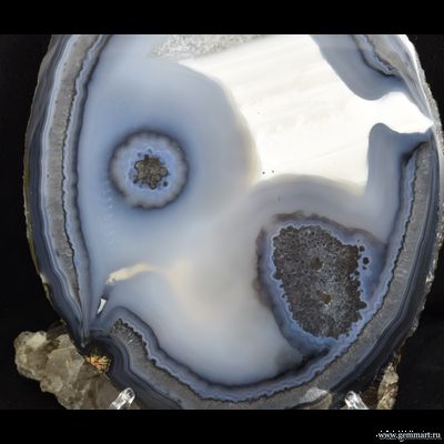 Агат - полированный спил - 158*120*6мм