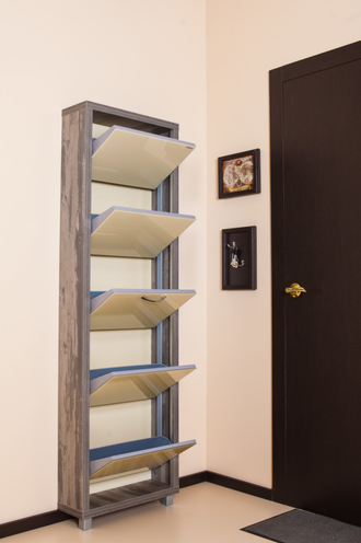 Обувница Айрон-5 Люкс (фасад стекло Капучино)