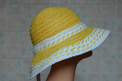 Vizio Италия 5710 FF2  шляпа желтая с белыми полями
