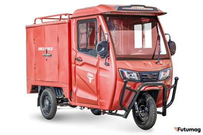 Грузовой электротрицикл Rutrike КАРГО Кабина Дуал красный