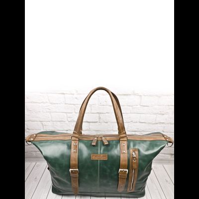 Кожаная дорожная сумка Campora Premium dark green (арт. 
4019-11)