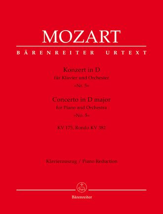 Mozart, Wolfgang Amadeus Concerto for Piano and Orchestra no. 5 in D major K. 175, K. 382 Rondo