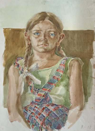 "Дама" бумага акварель 1950-е годы