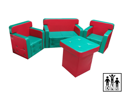 Детская игровая мебель "Комфорт" зеленый / красный