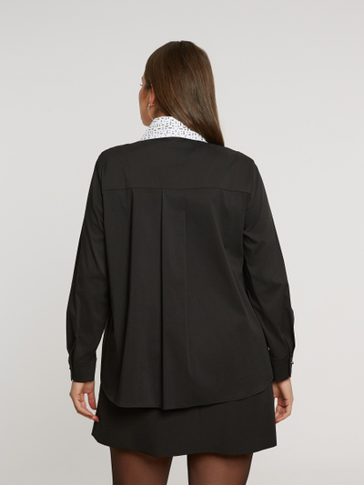 Рубашка с отсегивающимся воротом в черном и белом цвете