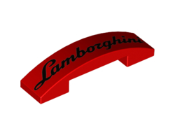 Slope, Curved 4 x 1 x 2/3 Double with Lamborghini Pattern, Red (93273pb130 / 6302569)