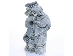 Медведь с балалайкой, литьевой мрамор.ОПТ