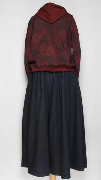 ЮБКА-БРЮКИ  джинсовая "Кокетка широкая " т.синяя р.46-54