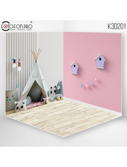 Фотофон 3D пазловый «Розовая комната с палаткой»