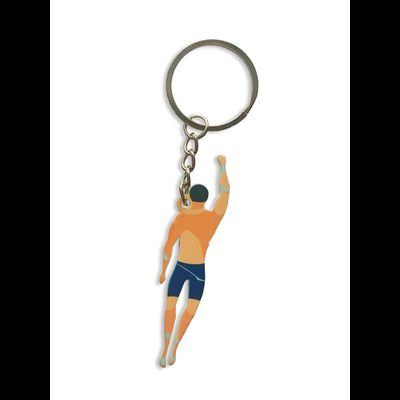 БРЕЛОК ПЛАВАНИЕ ПАРЕНЬ (МЕТАЛЛИЧЕСКИЙ ПЛОСКИЙ ДВУСТОРОННИЙ)