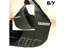! Б/У - Technic Digger Bucket 15 x 23 with VOLVO Logo and Metal Plates Pattern on Both Sides Stickers - Set 42030, Black (15265pb01) - Б/У