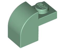 Slope, Curved 2 x 1 x 1 1/3 with Recessed Stud, Sand Green (6091 / 4143044 / 6258321 / 6411367)