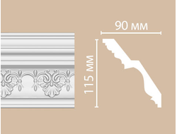 Потолочный плинтус из полиуретана с орнаментом DECOMASTER (Декомастер) - DT 9851
