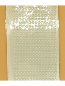 Стикеры для творчества,  полубусины, 6 мм, цвет белый