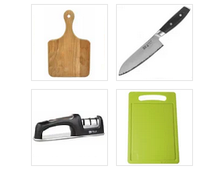 Ножи, точилки для ножей и разделочные доски
