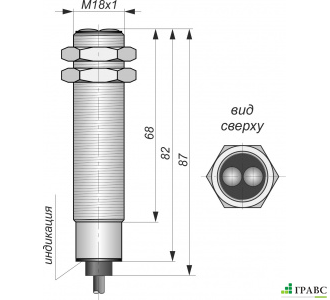 Оптический бесконтактный датчик O01-NO-PNP(Л63, Lкаб=1,8м)