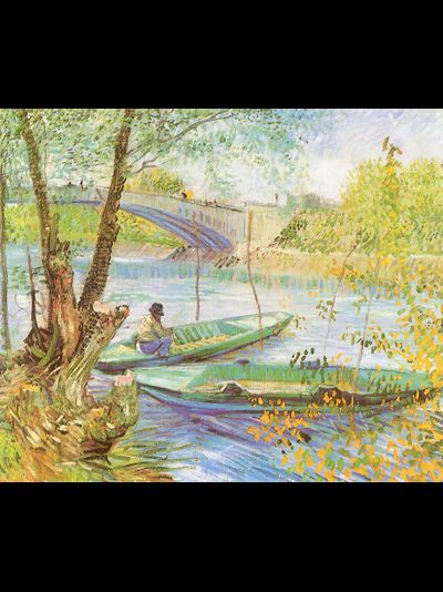 Картина обогреватель, репродукция Ван Гога Весенняя рыбалка, Пон-де-Клиши