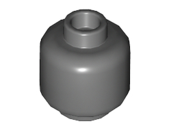 Minifigure, Head Plain - Hollow Stud, Dark Bluish Gray (3626c / 4557852 / 6192569)