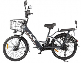 Электровелосипед GREEN CITY e-ALFA new 24, сине серый - матовый