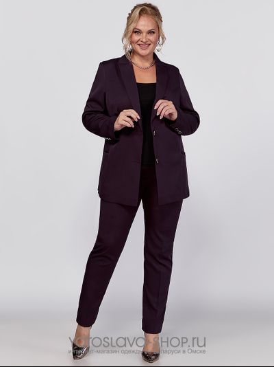 Костюм 2-х предметный, состоящий из пиджака и брюк в цвете баклажан
