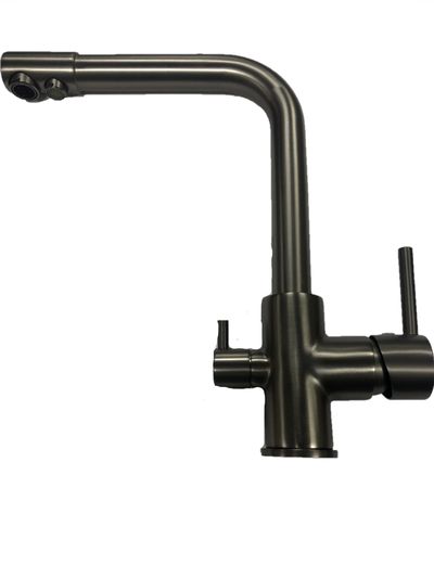 Смеситель для кухни с каналом для питьевой воды, Латунь, Серый Сатин, Accoona A5179AT-4