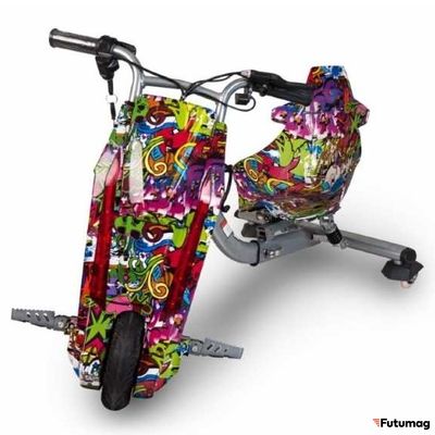 Электроскутер Дрифт Карт Drift-Trike (DRIFT CAR) T01 Джунгли (Фиолетовый граффити)