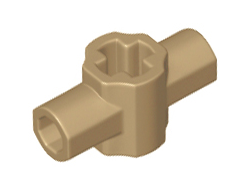 Technic, Axle Connector Hub with Two Bar Holders Perpendicular Lightsaber Hilt, Dark Tan (24122 / 6311435)