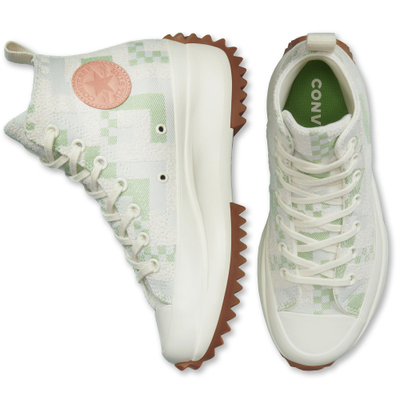 Купить Конверсы  Ран Стары Hike Platform Crafted Jacquard на платформе зеленые высокие 172715C