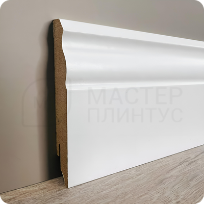 Белый МДФ плинтус по покраску TeckWood ренесанс 80 мм.