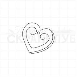 Штамп для скрапа пряник в форме сердца