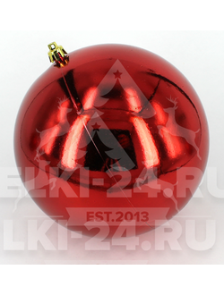 Шар глянцевый 25 см красный для украшения высотных елок