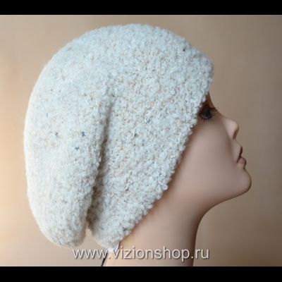 Берет женский зима 2019 Vizio Италия 6115 белый