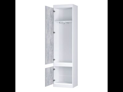 Шкаф Паскаль 1-дверный для белья белый/цемент светлый (BTS)