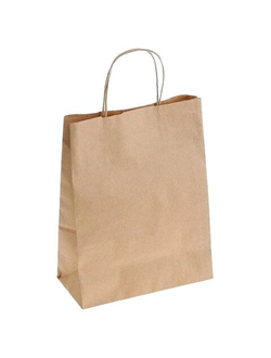 Крафт пакет с кручеными ручками 24х14х28 см.