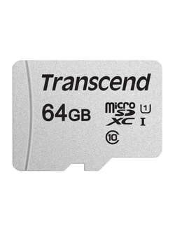 Карта памяти Transcend 300S microSDXC 64Gb UHS-I Cl10 + адаптер, TS64GUSD300S-A