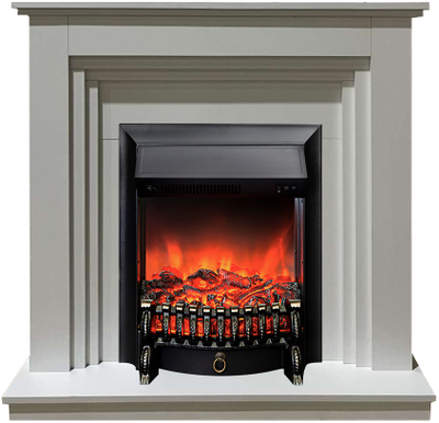 Электрокамин Вотан белый с очагом Fobos