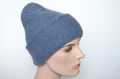 Vizio Италия 6939 CRY шапка с отворотом голубая цвет 21