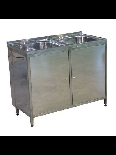 Тумба с 2-чашечной мойкой МК-2 НД (304)