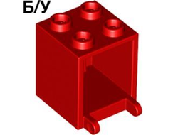 ! Б/У - Container, Box 2 x 2 x 2, Red (4345 / 4261628 / 434521 / 434571) - Б/У
