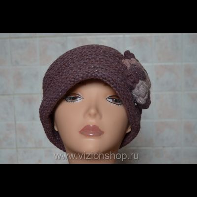 Женская зимняя шляпа vizio 5394 брусничного цвета