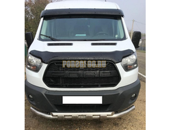 Защита переднего бампера двойная с перемычками для Ford Transit (2018-...)