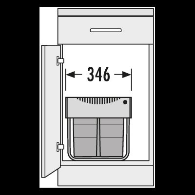 Встраиваемое Ведро для Мусора 35л Space Saving Hailo