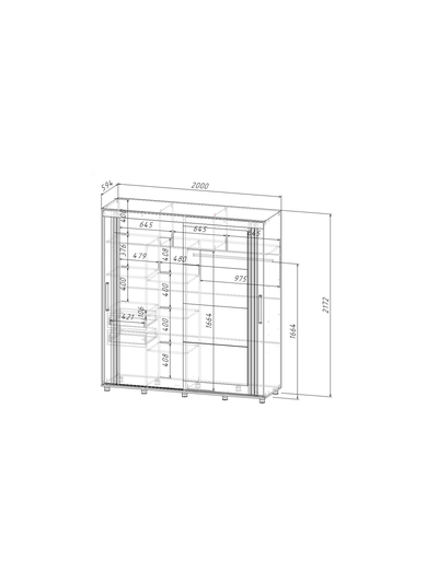 Форест 2.0 м шкаф-купе  Дуб крафт белый