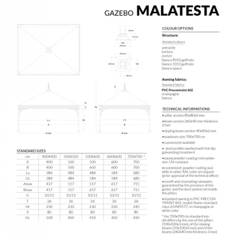 Шатер квадратный Malatesta