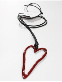 Подвеска "Сердце мятое" красное