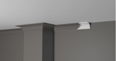 Потолочный плинтус DECOR-DIZAYN DD13, из дюрополимера, под покраску, ударопрочный, 2 метра