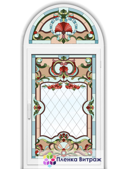 Витражная пленка, витражная пленка самоклеющаяся под заказ,пленочный витраж с классическим рисунком