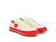 белые Кеды Converse Comme des Garcons PLAY с красной подошвой фото