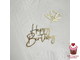 Акриловое украшение Happy Birthday Золото с БАБОЧКОЙ, 10,5 см